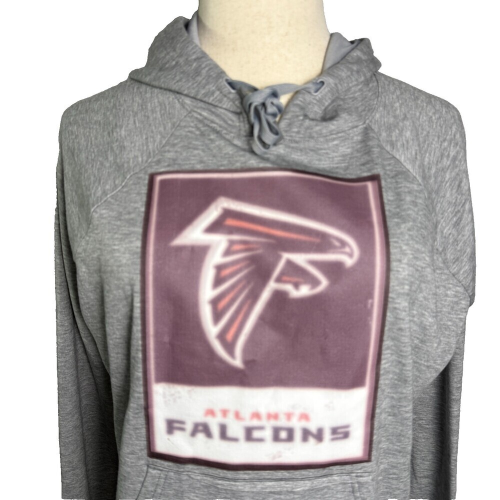 NWOT Atlanta Falcons Women's XL Hoodie Athletic Works Heather Gray Red Logo